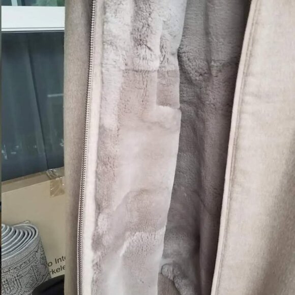 Mens 100% cashmere jacket w/rabbit fur collar + interior body - Picture 3 of 4